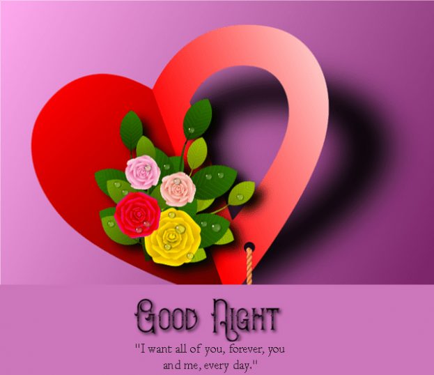 Good night Red Love Heart Images With Love - Good Morning Images, Quotes, Wishes, Messages, greetings & eCard Images