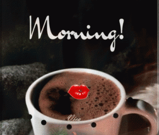Good Morning Coffee Red Rose Kiss GIF -Good Morning Images, Quotes, Wishes, Messages, greetings & eCard Images