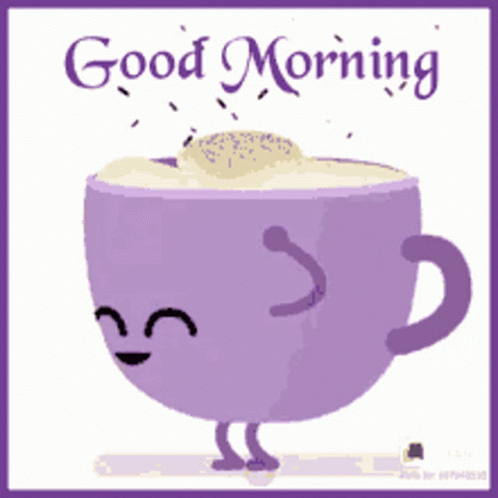Good Morning Happy Cup Dancing GIF - Good Morning Images, Quotes, Wishes, Messages, greetings & eCard Images
