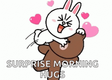 Good Morning Brown Cony Couple Love Hug GIFs - Good Morning Images, Quotes, Wishes, Messages, greetings & eCard Images