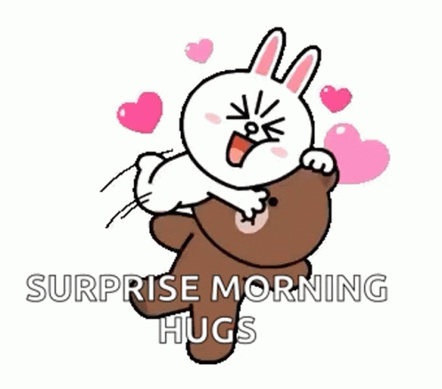 Good Morning Brown Cony Couple Love Hug GIFs - Good Morning Images, Quotes,  Wishes, Messages, greetings & eCards