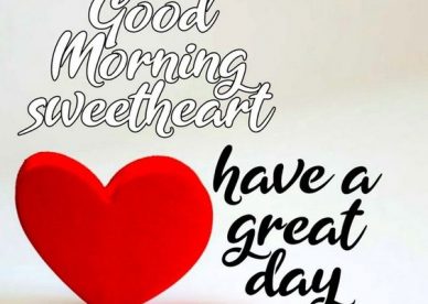 Red Love Heart Beside Good Morning Quotes