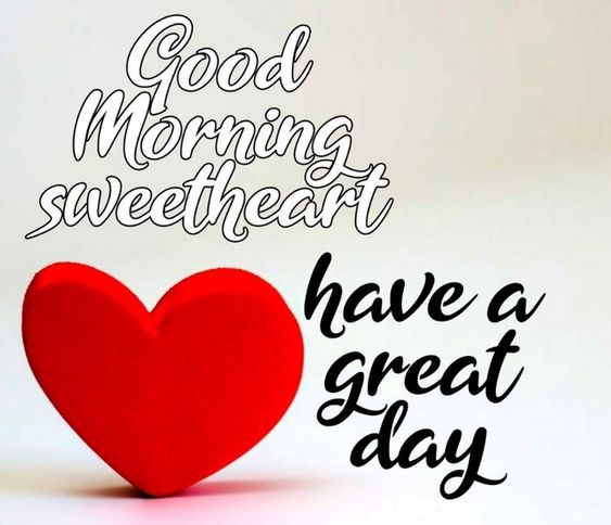 Red Love Heart Beside Good Morning Quotes