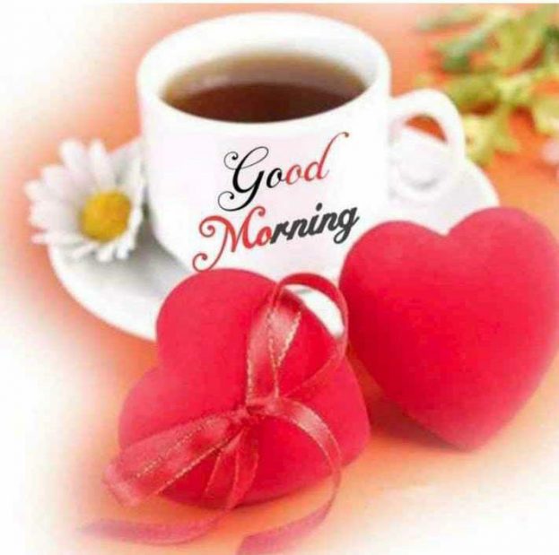Good Morning Coffee Cup Pictures And Red Hearts Of Love For Lovers - Good Morning Images, Quotes, Wishes, Messages, greetings & eCard Images - Good Morning Images, Quotes, Wishes, Messages, greetings & eCard Images