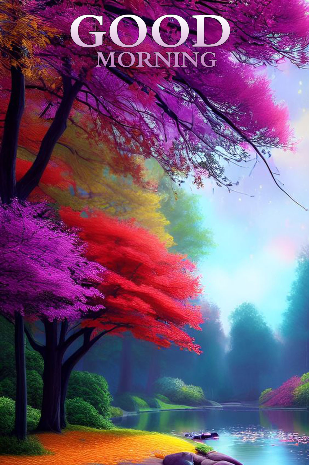 Good Morning Colorful Forest Wallpaper - Good Morning Images, Quotes,  Wishes, Messages, greetings & eCards